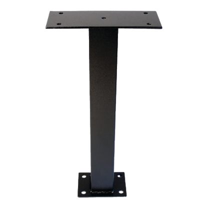 Black steel surface mount post with top and base plates