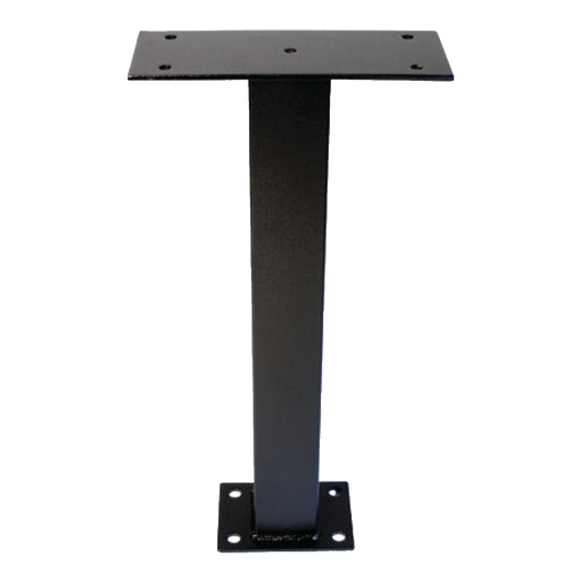 Black steel surface mount post with top and base plates