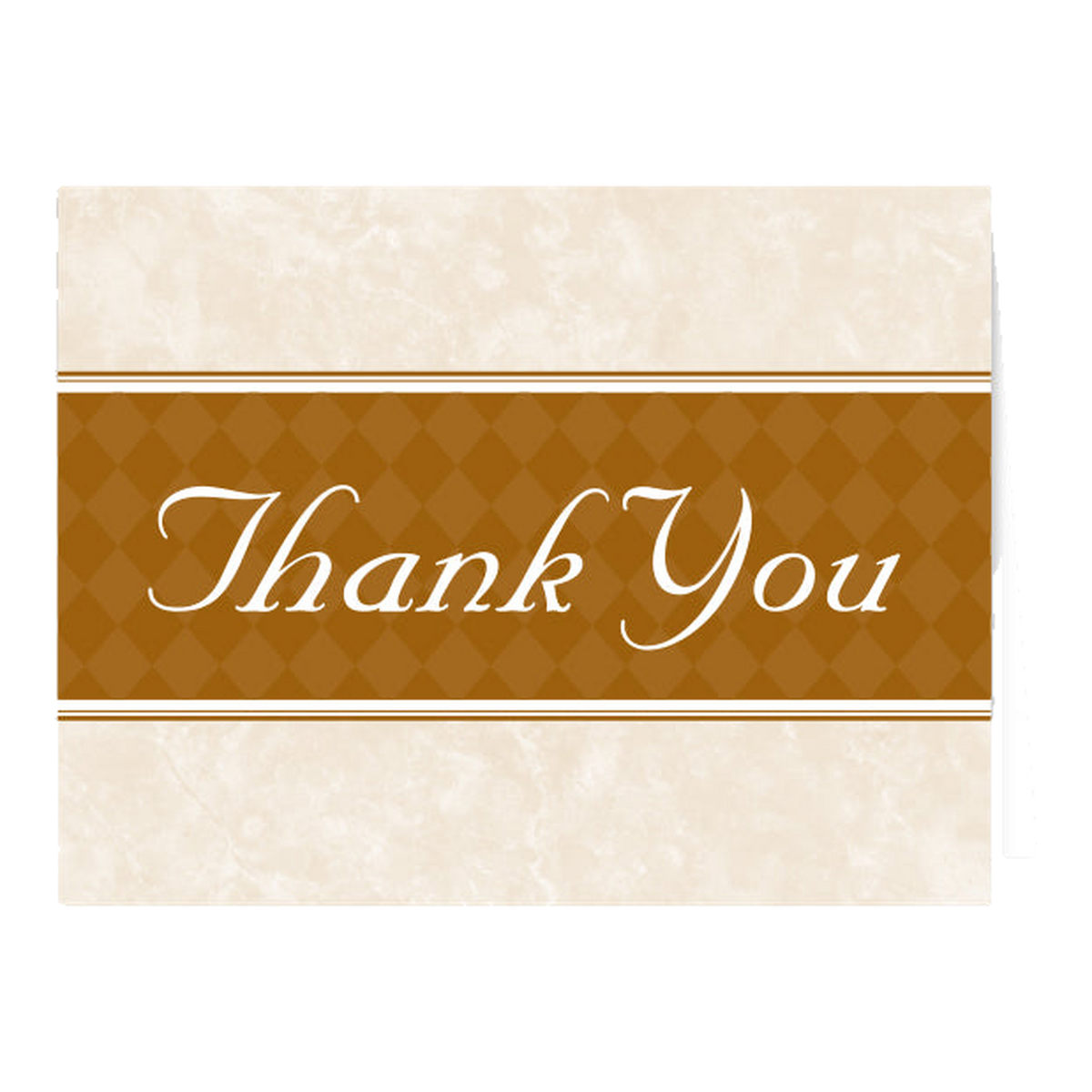 Thank You card with a brown band