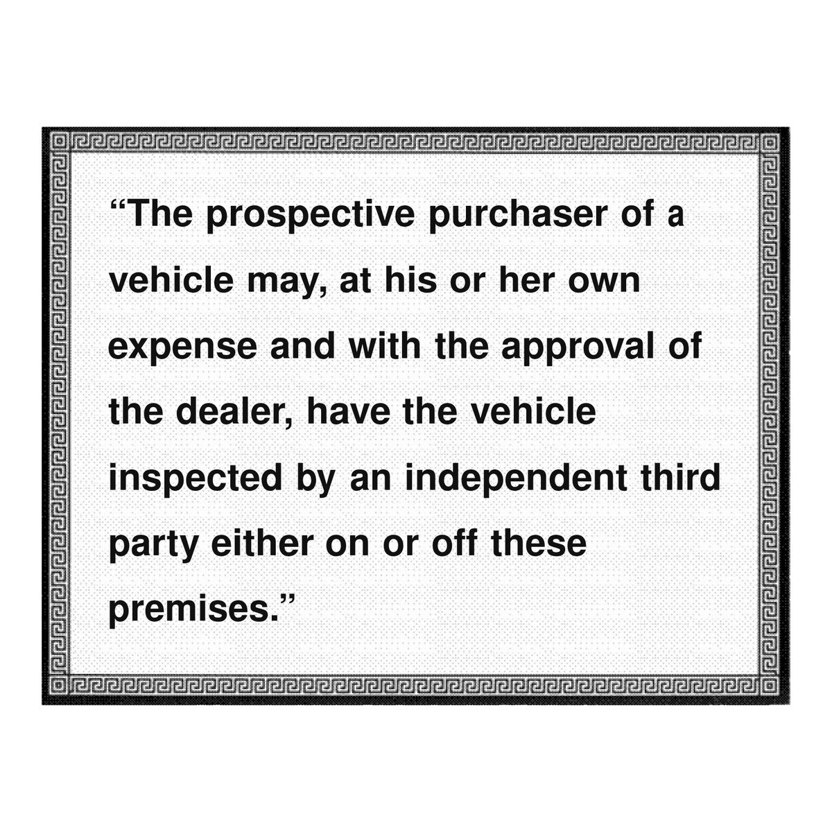 English Third Party Inspection notice sign, 8.5 x 11