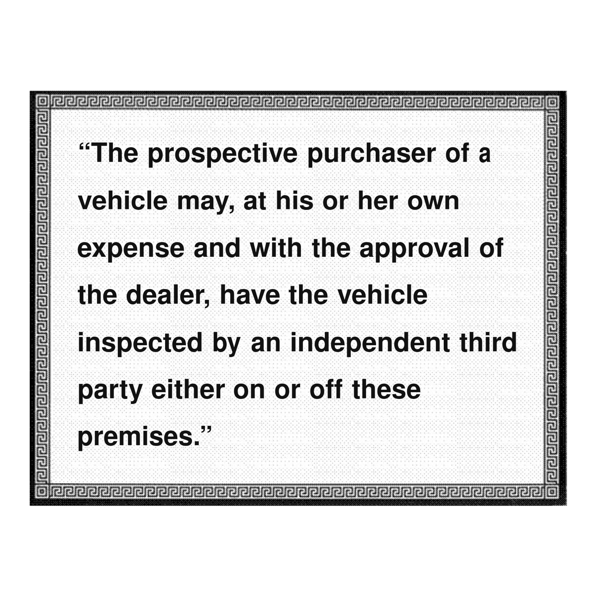 English Third Party Inspection notice sign, 8.5 x 11, on white