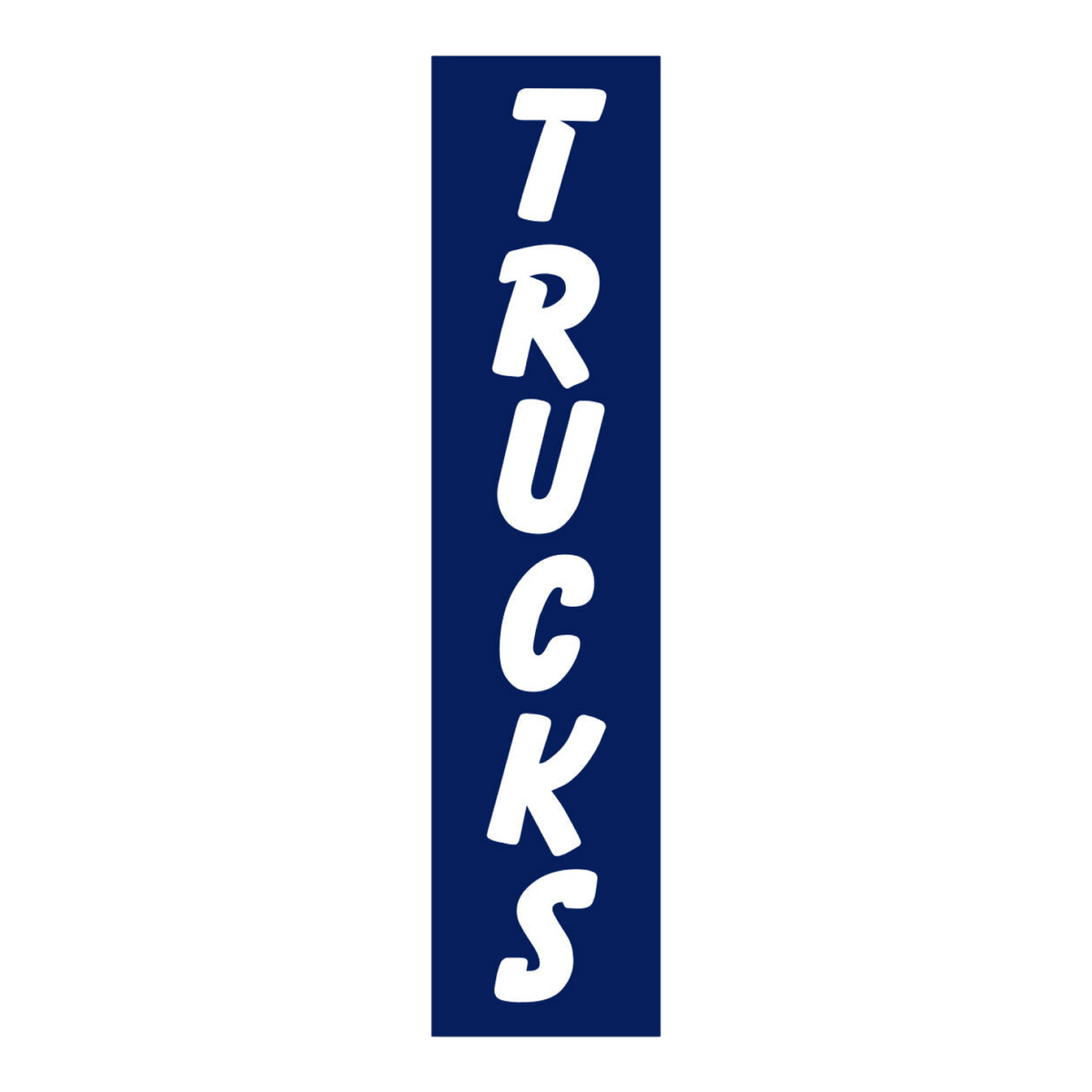 Navy Trucks flat top swooper flag with white lettering