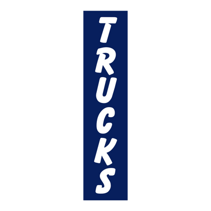 Navy Trucks flat top swooper flag with white lettering