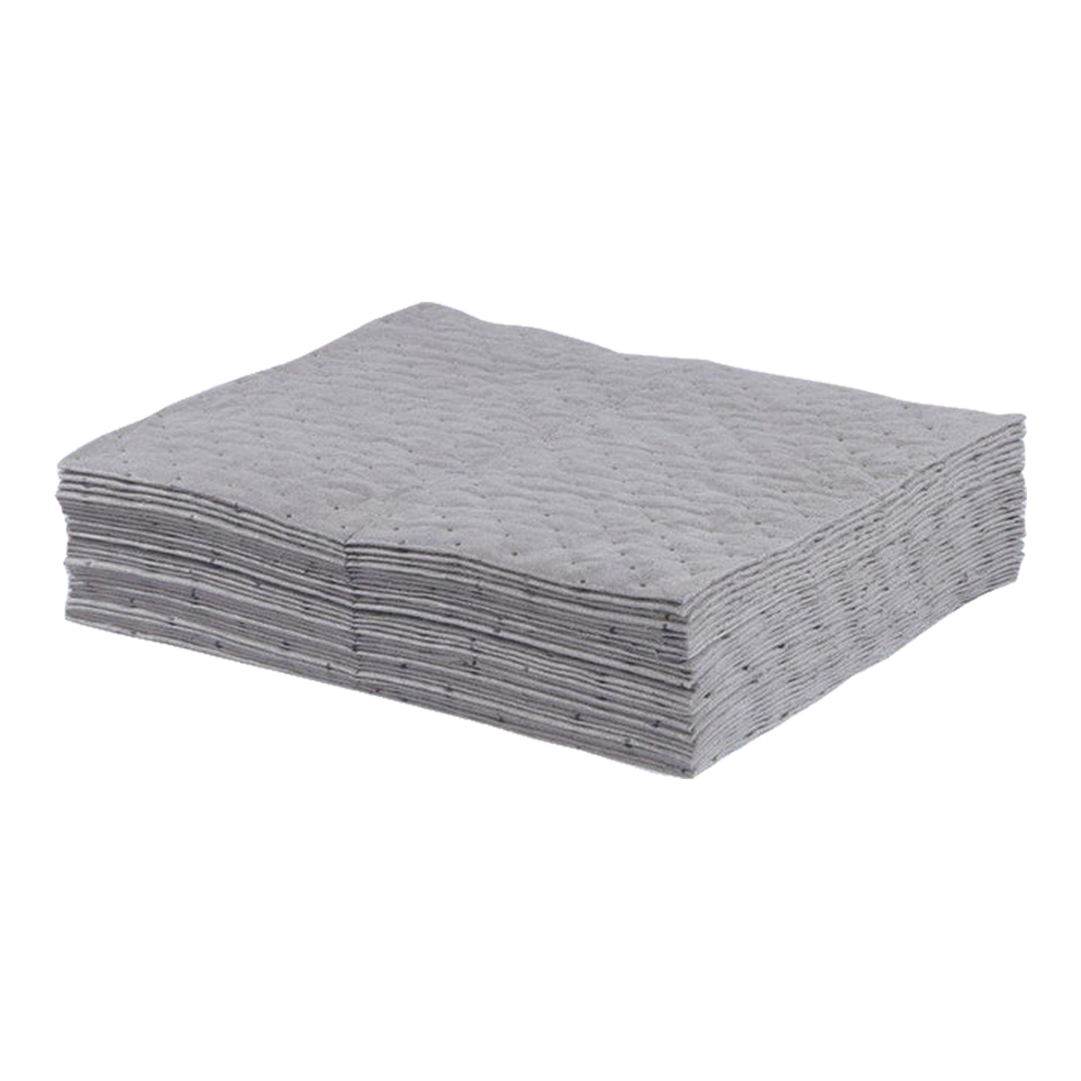 Stack of gray fine fiber sorbent pads