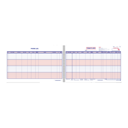 UPS log book sheet with red and blue columns