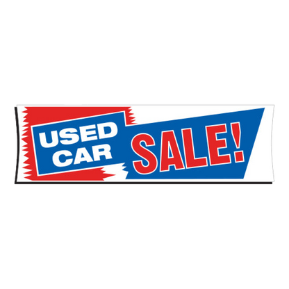 Used Car Sale! vinyl banner in blue and red