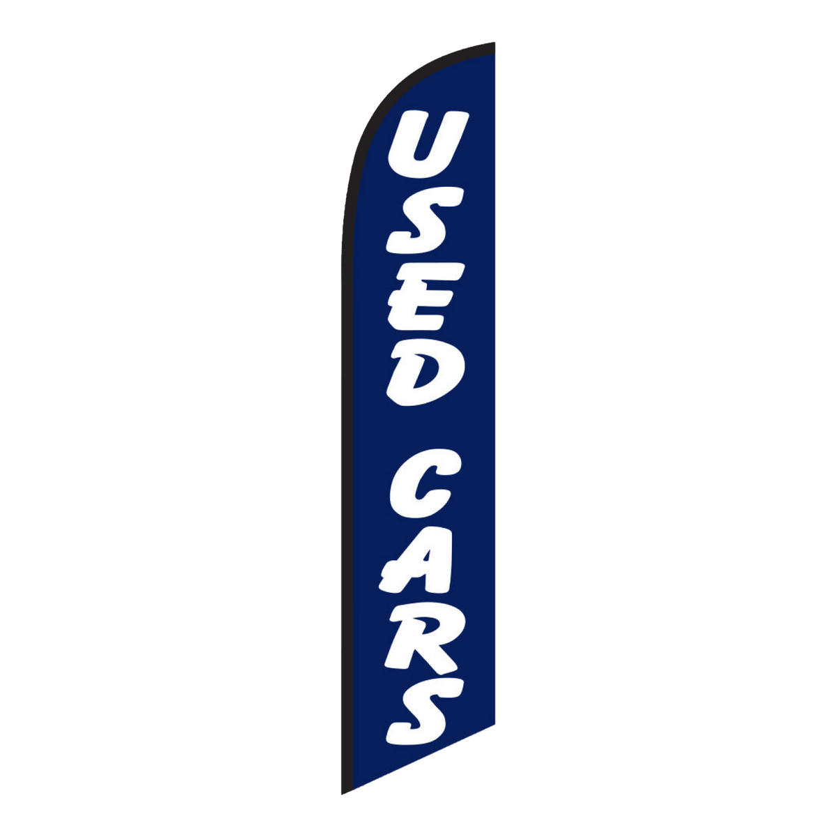 Navy Used Cars swooper feather flag with white lettering