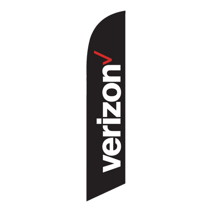 Black Verizon swooper banner with white lettering