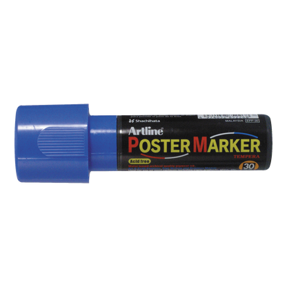 Blue Artline Poster Marker 30 mm wide-tip water-based paint marker, capped