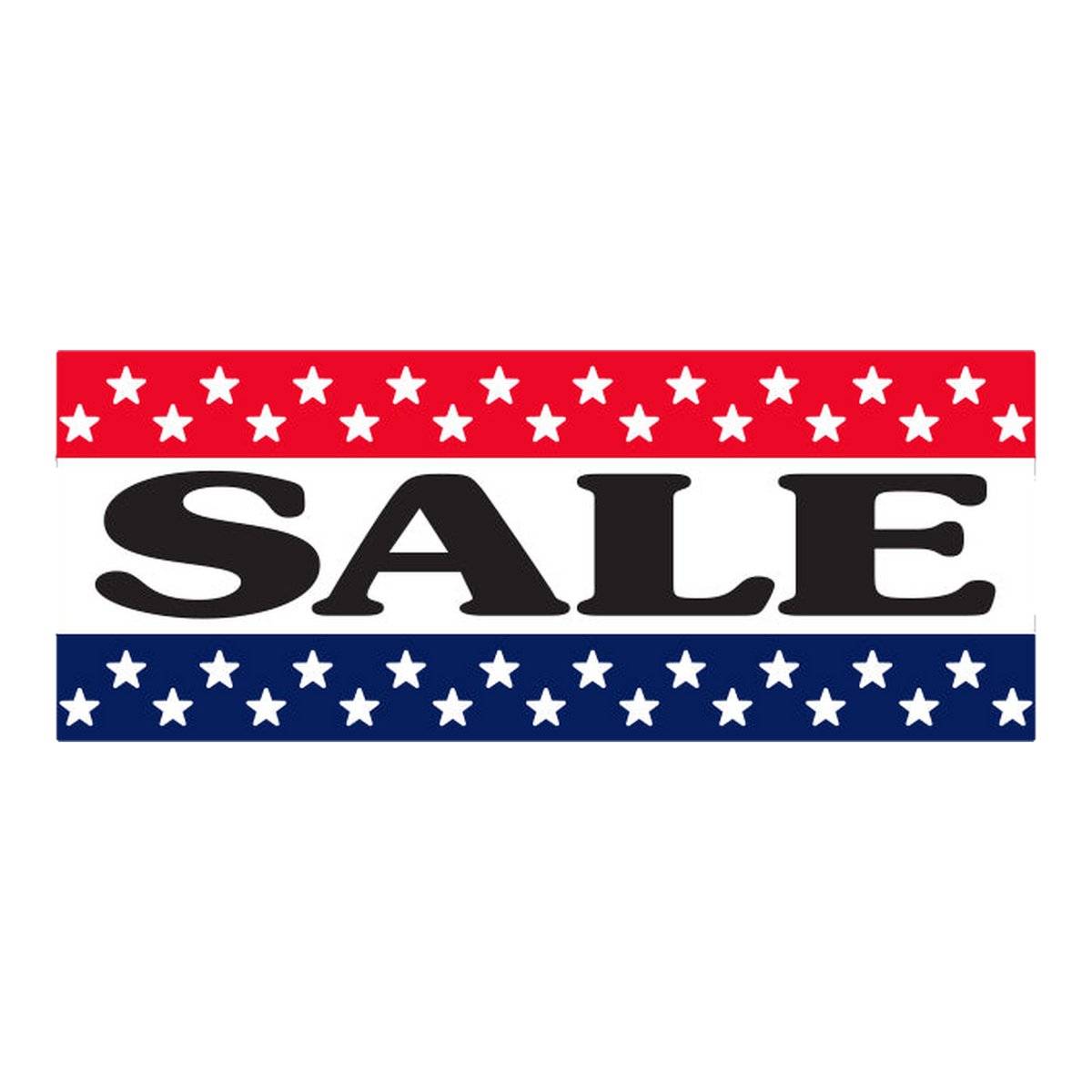 Sale windshield banner with stars and stripes