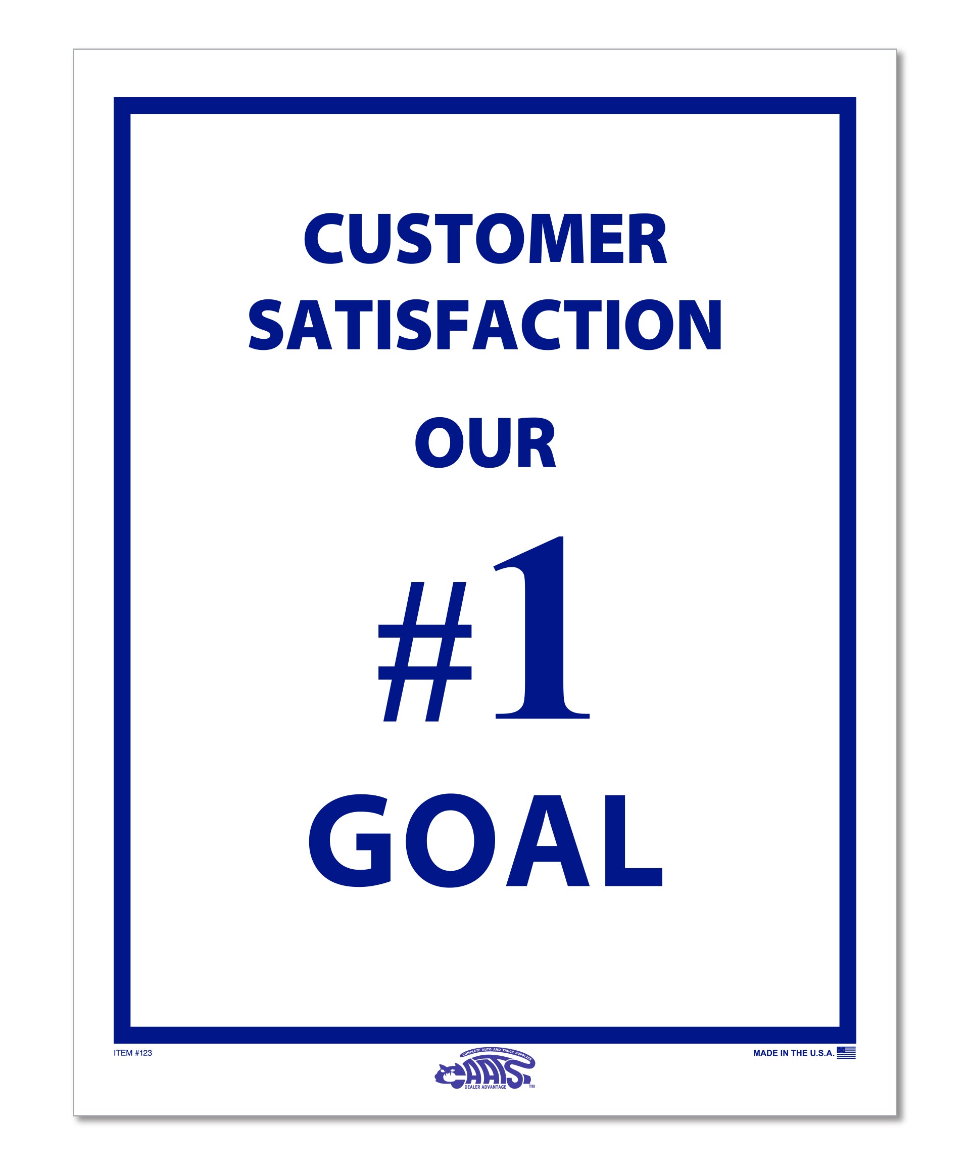 Floor Mat - Poly Back 1 Color - Blue "Customer Satisfaction"