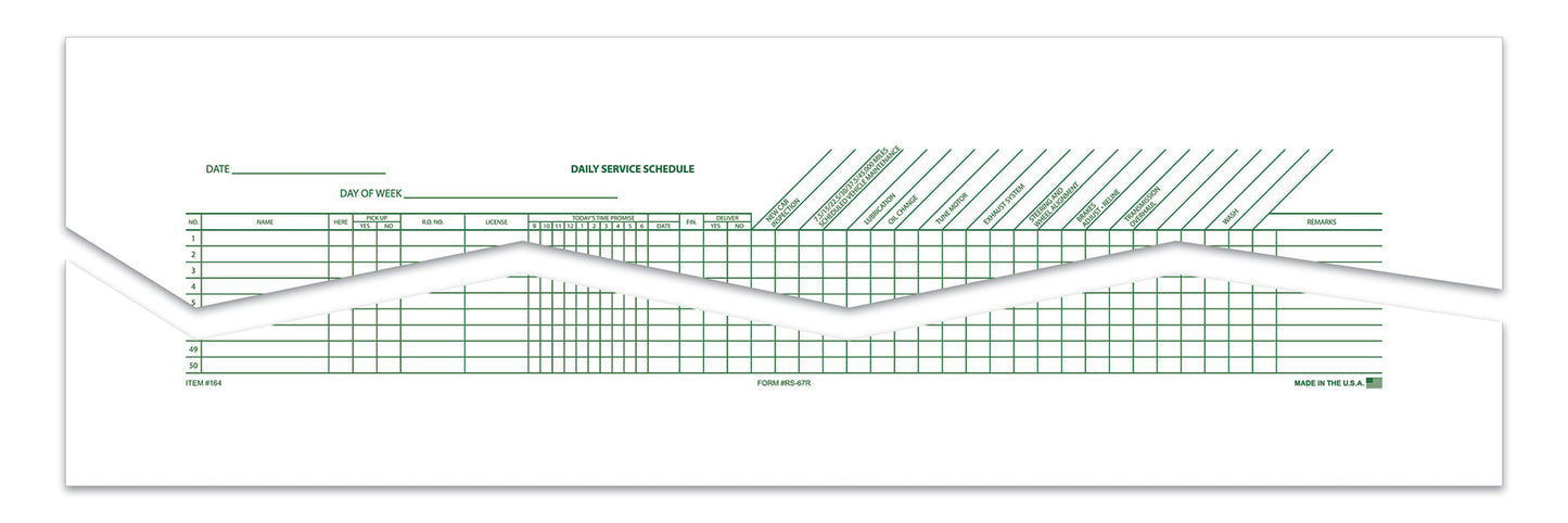 Route Sheet - RS67R - 50 Line (Green Print) 17"X22"