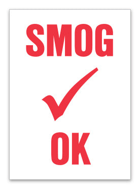 Static Cling Reminders - SMOG OK - BOX of 100