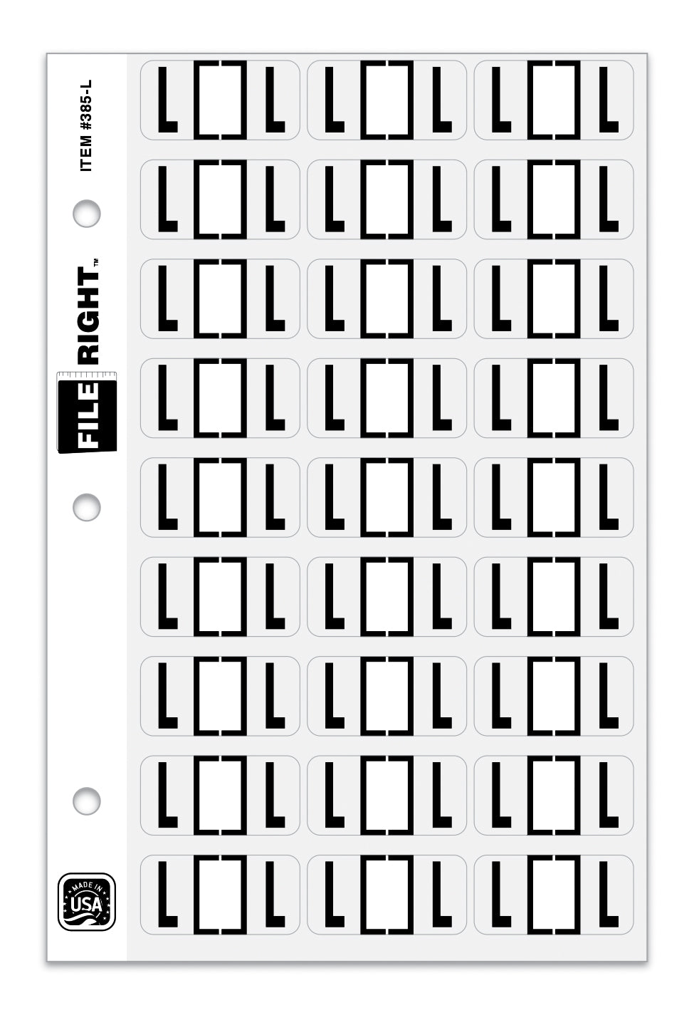 File Right Alphabet Labels