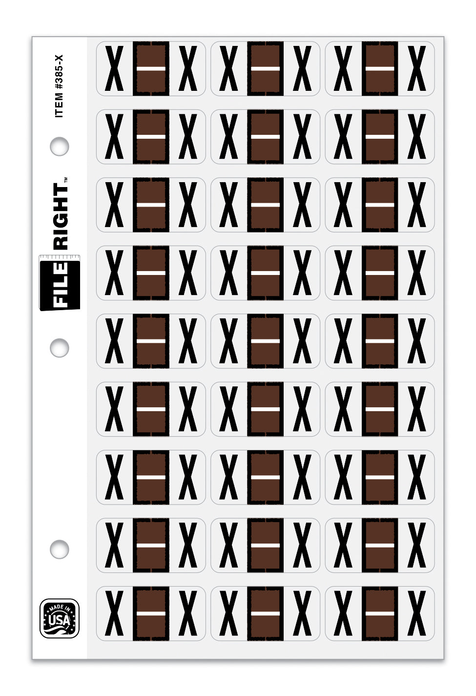 File Right Alphabet Labels