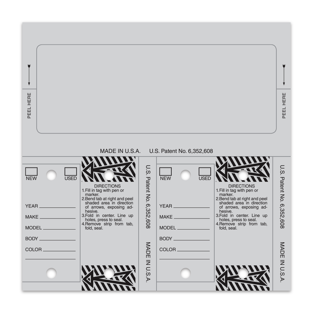 Master Control Tag Control Tags - Blank (125pcs) – Dealer Depot USA