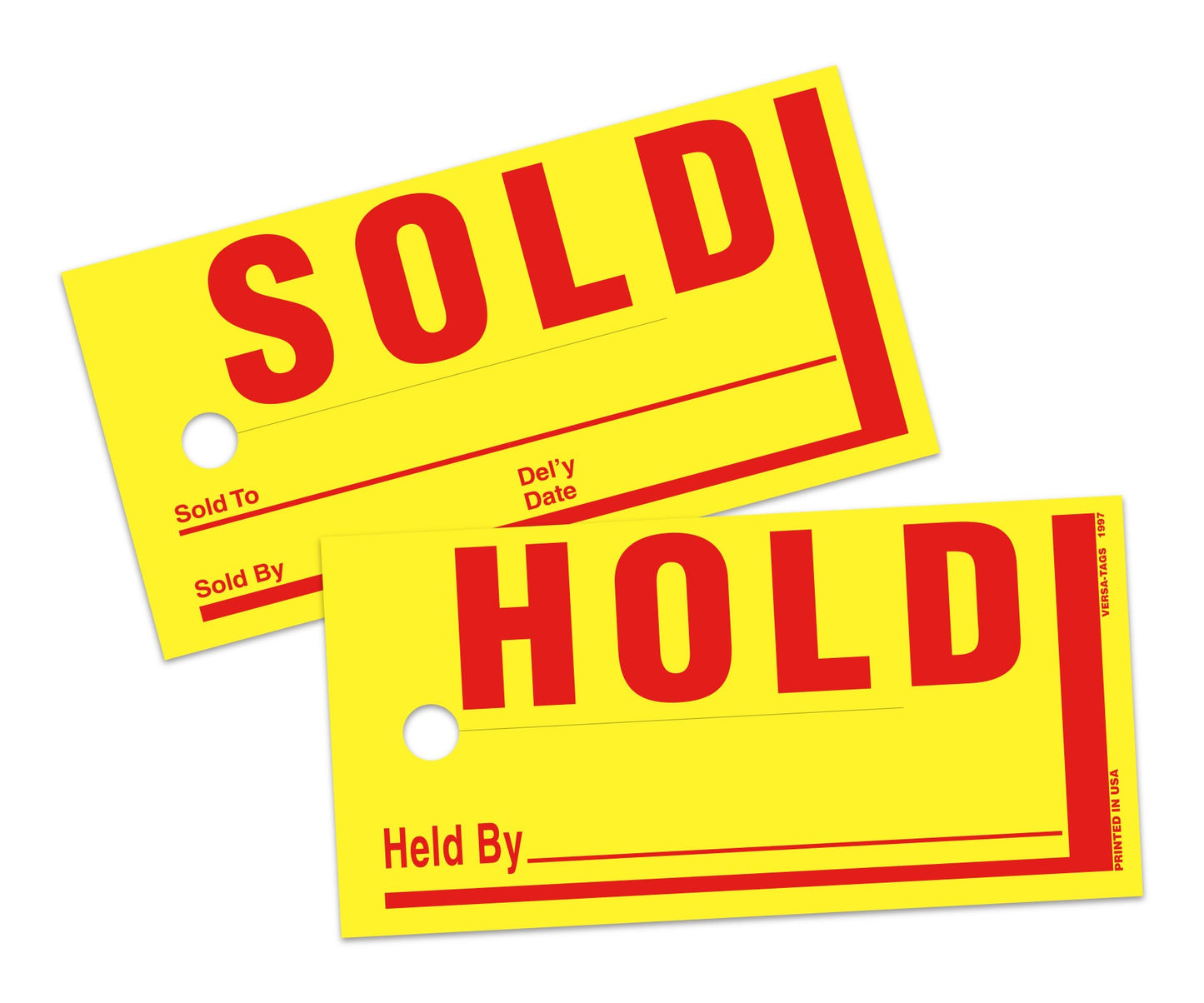 Jumbo Sold/Hold Tags - #850 - 4" x 8"