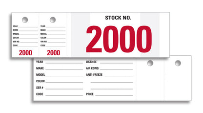Stock Stickers - 7" x 2" Windshield Inventory Numbers