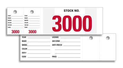 Stock Stickers - 7" x 2" Windshield Inventory Numbers