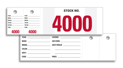 Stock Stickers - 7" x 2" Windshield Inventory Numbers