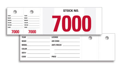 Stock Stickers - 7" x 2" Windshield Inventory Numbers
