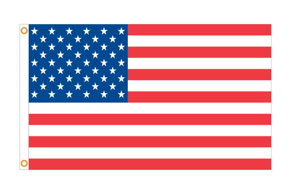 American Flag - Nylon w/Embroidered Stars & Sewn Stripes - 3' X 5'