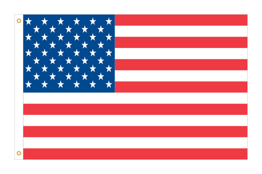 American Flag - Nylon w/Embroidered Stars & Sewn Stripes - 8' X 5'