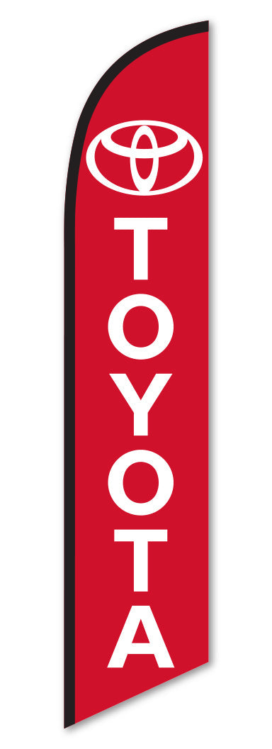 Swooper Banner - TOYOTA (RED W/WHITE LETTERS)