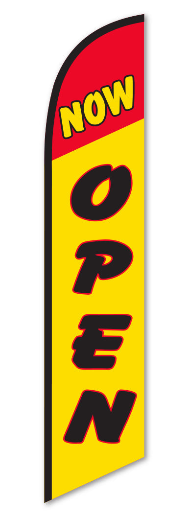 Swooper Banner - Now Open (Red/Yellow)