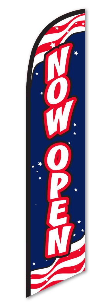 Swooper Banner - NOW OPEN (Red, White & Blue) 