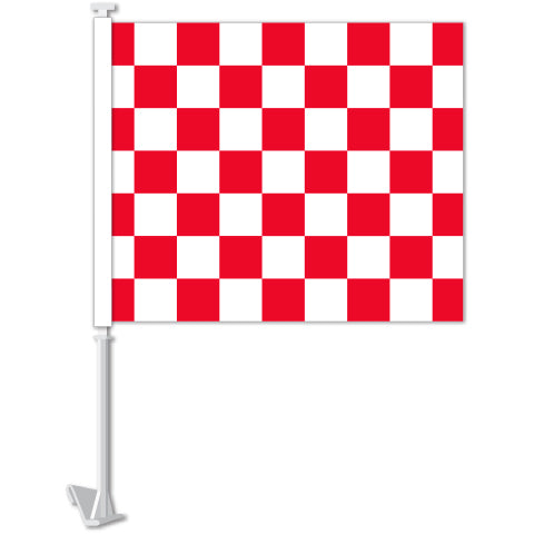 Standard Clip-On Flag - Red/White Checkered 