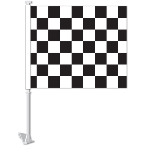 Standard Clip-On Flag - Black/White Checkered