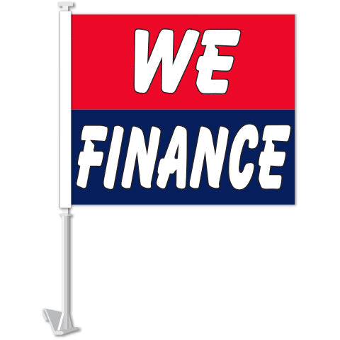 Standard Clip-On Flag - We Finance (Red & Blue)