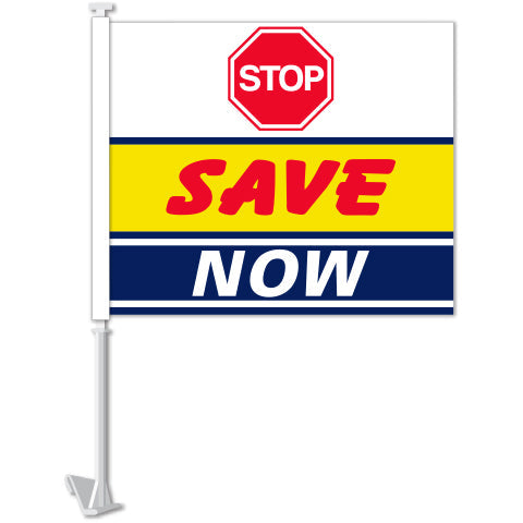 Standard Clip-On Flag - Stop Save Now