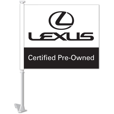 Manufacturer Clip-On Flag - Lexus Bl/W Certified Pre Owned