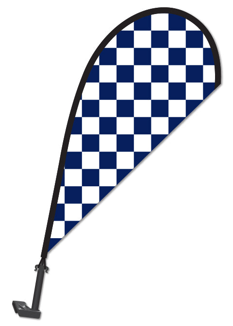 Clip on Paddle Flag - BLUE/WHITE CHECKERED