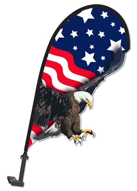 3D Clip on Paddle Flag - US FLAG with EAGLE 