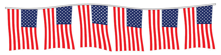 American Flag Pennants - Polyethylene