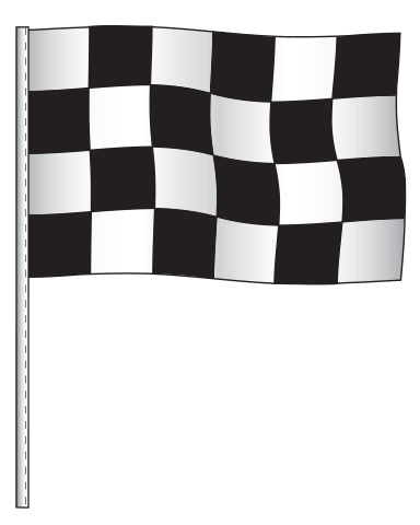Antenna Flag - Supreme Cloth - Black & White Checkered Flag
