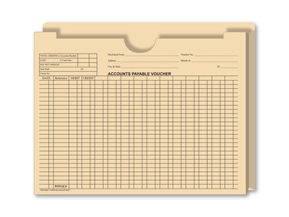 Expandable Accounts Pay Voucher Jackets, 1" Gusset