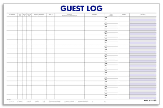 Guest Log- 100 Sheets