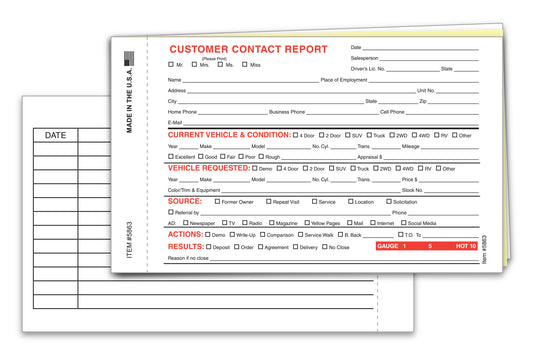 Contact Report - 6 5/8" x 4"