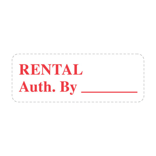 Self Inking Stamp - RENTAL AUTH. BY - Red Ink, 3/4" x 2 3/8"
