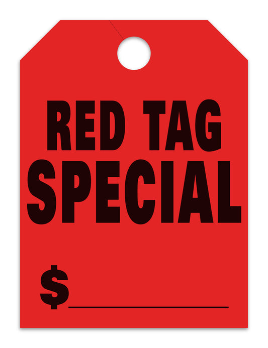 Hang Tags - Red Tag Special - Large, Red 