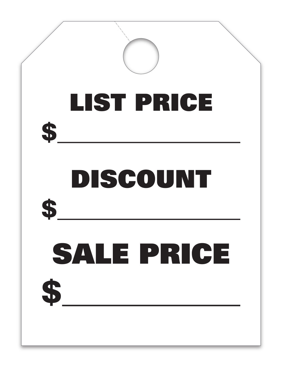 Hang Tags - List Price - Discount Price - Sale Price