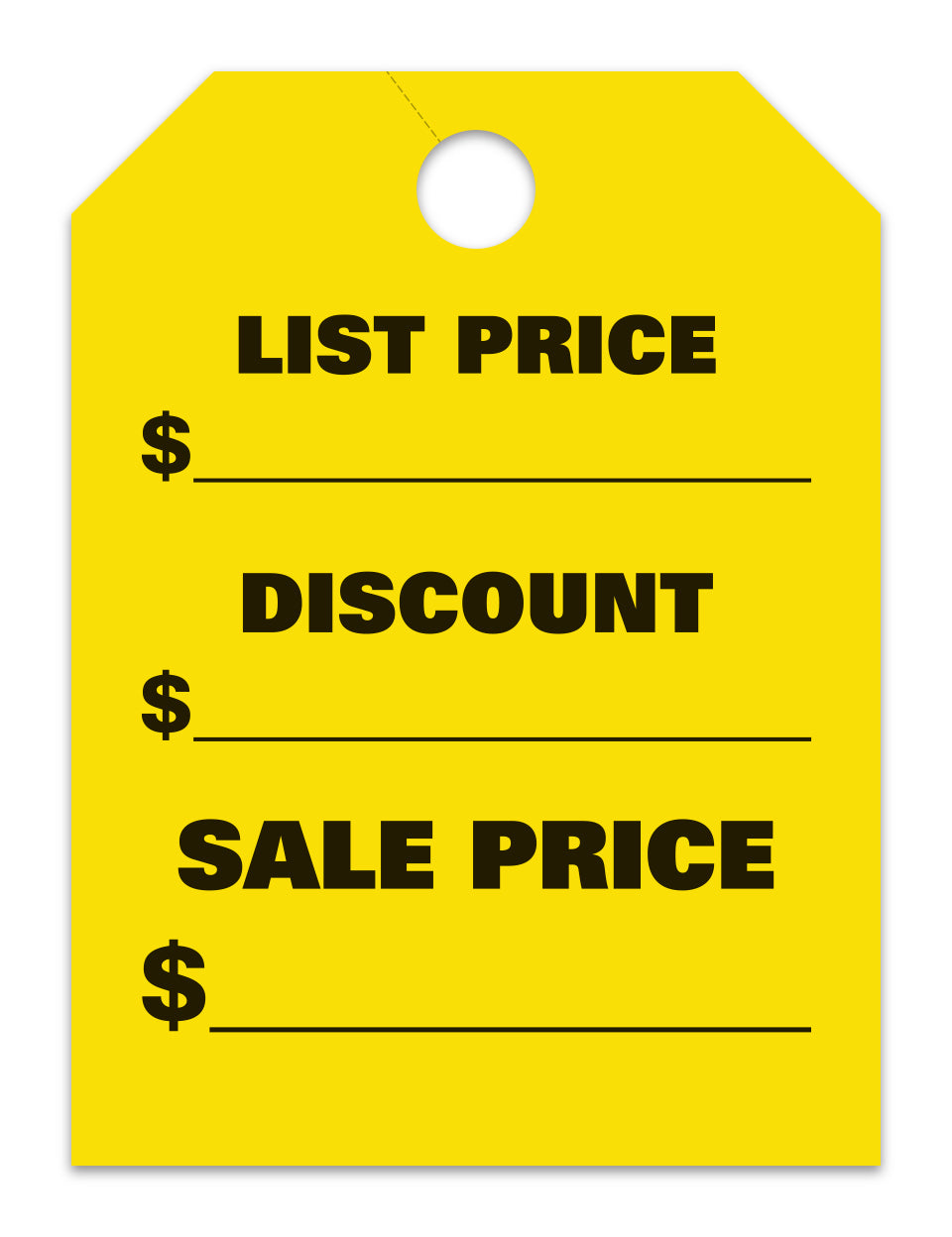 Hang Tags - List Price - Discount Price - Sale Price