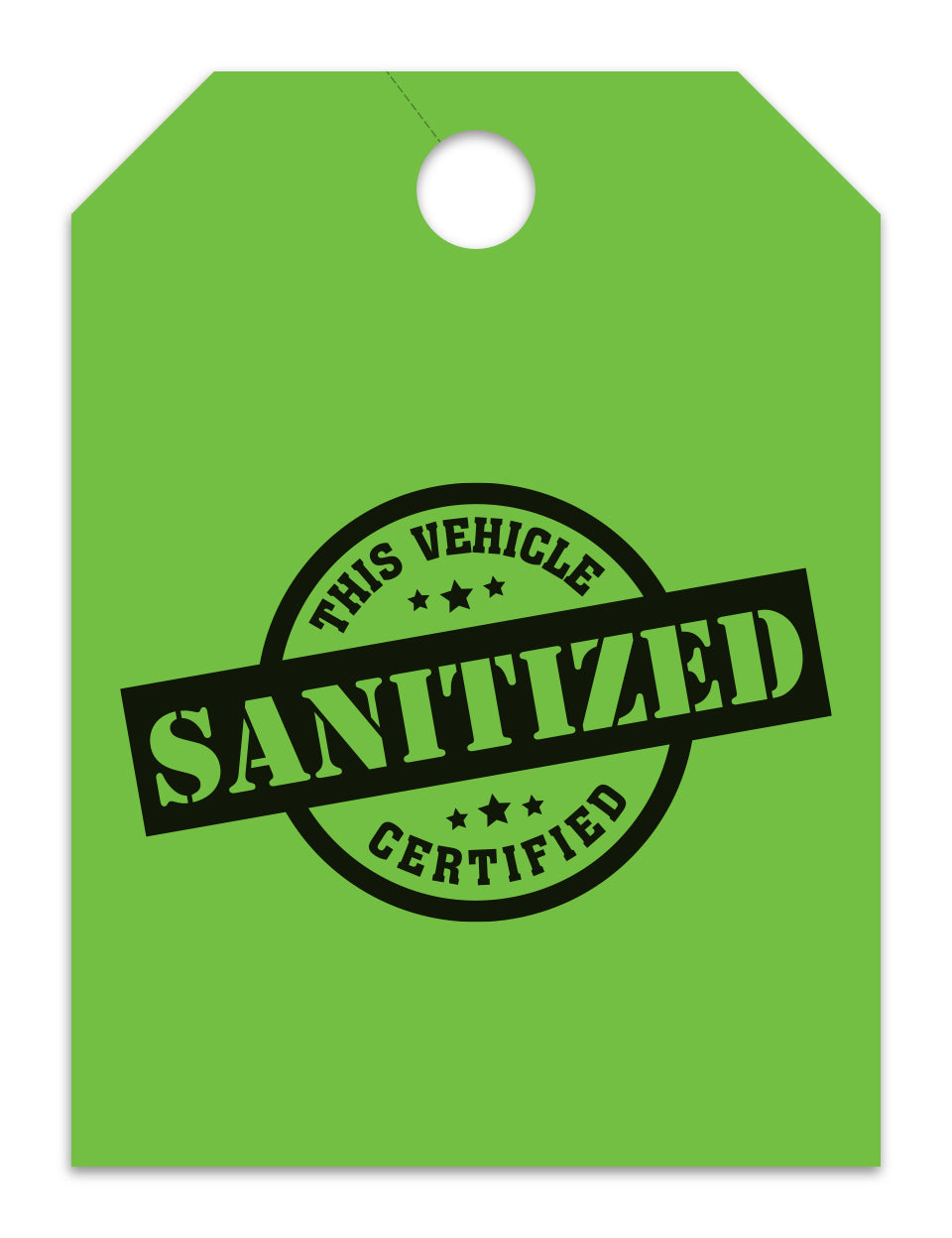 Hang Tags - Sanitized - Large, Green