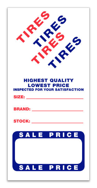 Tire Advertising Labels - 2 3/4" x 5 5/8"