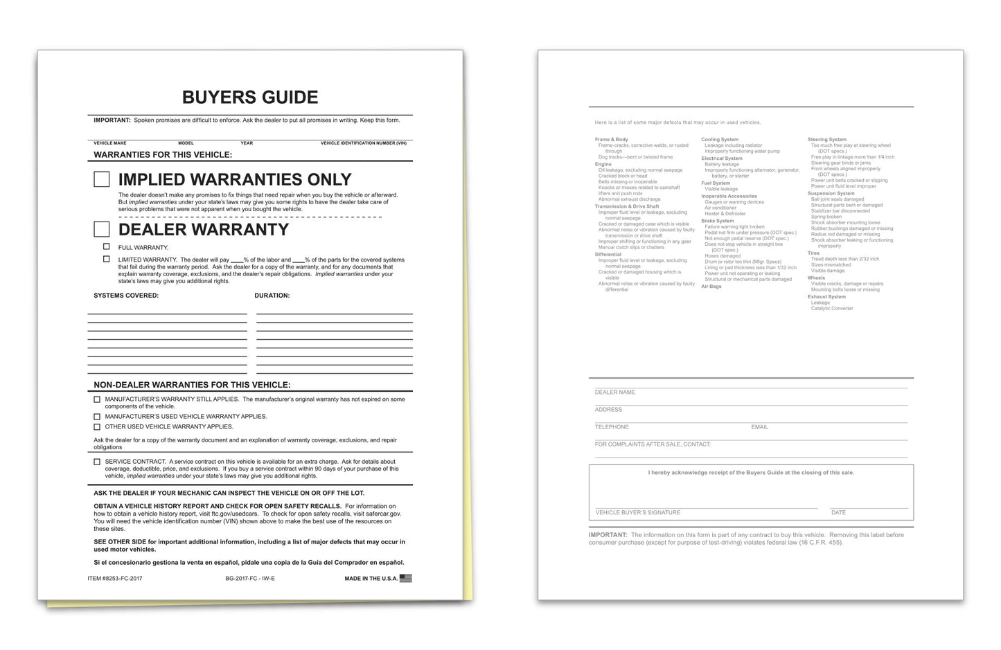 Buyer Guide - Implied Warranty, 2 Part - File Copy