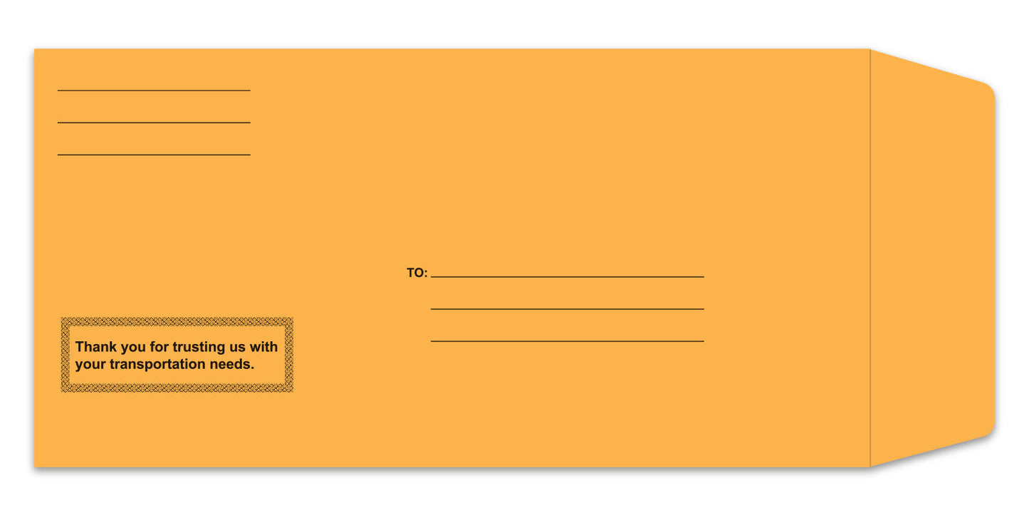 License Plate Envelope - Printed - Moist & Seal 
